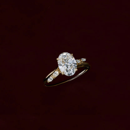 1 CT Oval Cluster Moissanite Engagement Ring