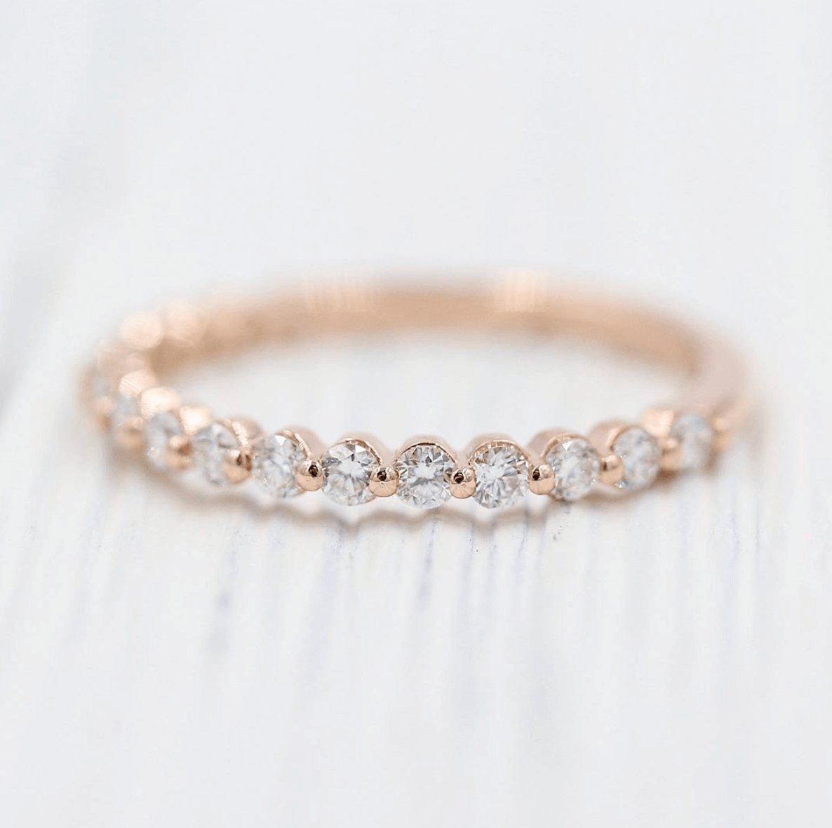 0.35 TCW Round Half Eternity Moissanite Wedding Band