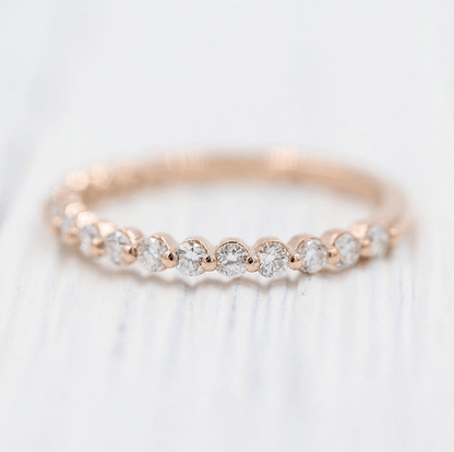 0.35 TCW Round Half Eternity Moissanite Wedding Band