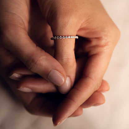 0.88 TCW Round Half Eternity Moissanite Wedding Band