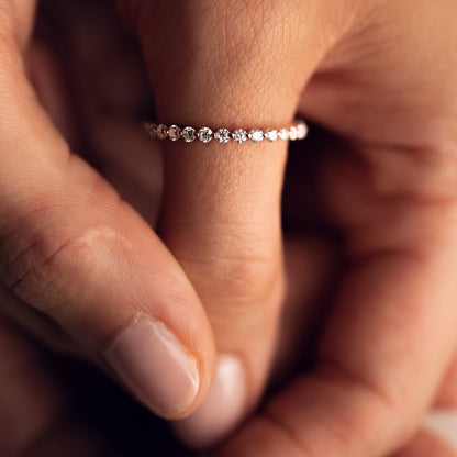 0.88 TCW Round Half Eternity Moissanite Wedding Band