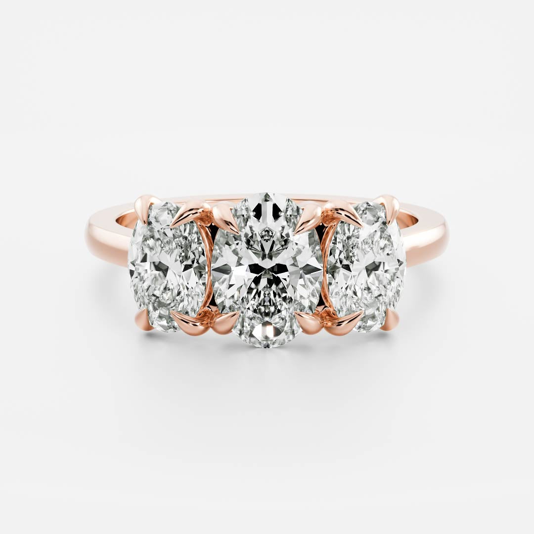 2 CT Oval Three Stone Moissanite Engagement Ring