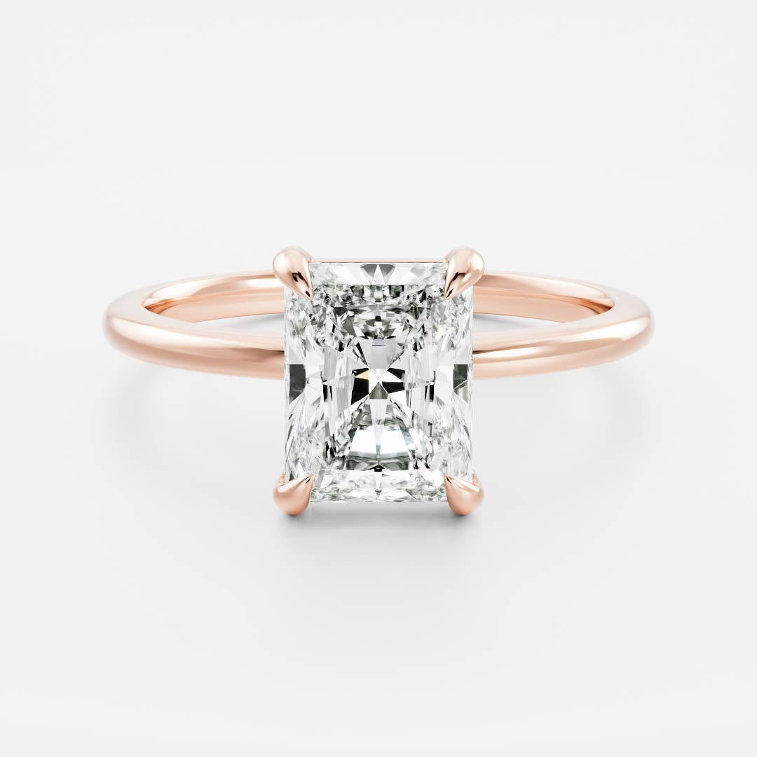 2 CT Radiant Solitaire Moissanite Engagement Ring