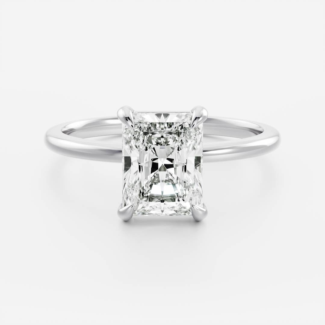 2 CT Radiant Solitaire Moissanite Engagement Ring