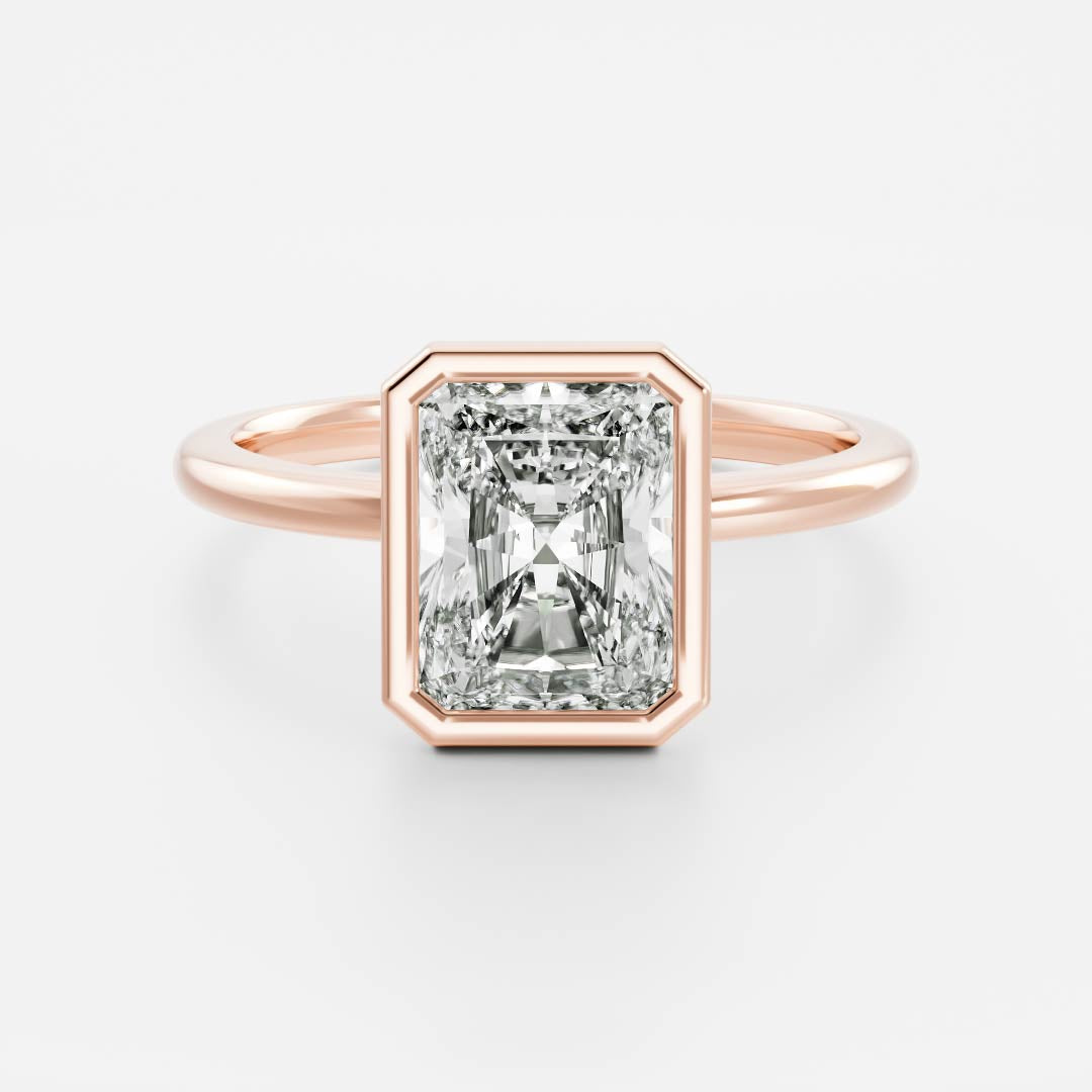 1 CT Radiant Bezel Moissanite Engagement Ring