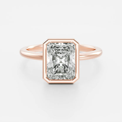 1 CT Radiant Bezel Moissanite Engagement Ring