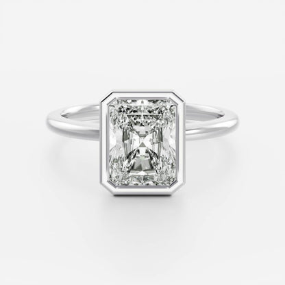 1 CT Radiant Bezel Moissanite Engagement Ring