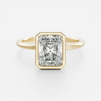1 CT Radiant Bezel Moissanite Engagement Ring