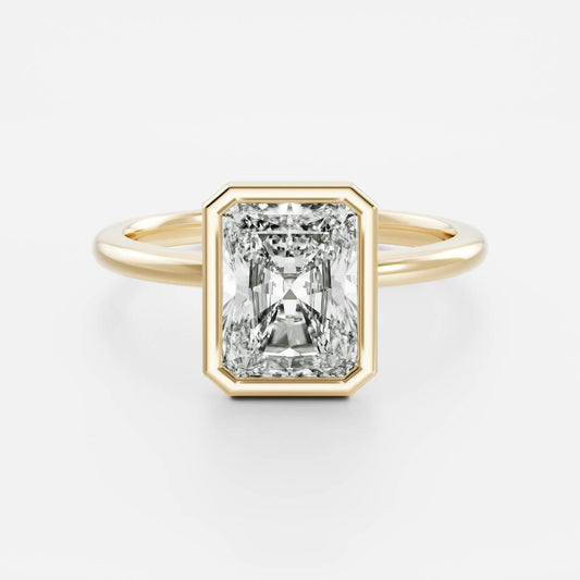 1 CT Radiant Bezel Moissanite Engagement Ring