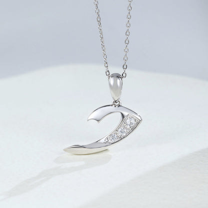 0.20 CT Round Moissanite Necklace In Multi Stone Design