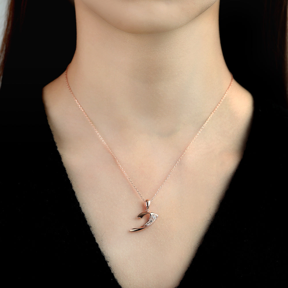 0.20 CT Round Moissanite Necklace In Multi Stone Design