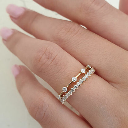 0.3 TCW Round Dainty Moissanite Wedding Band