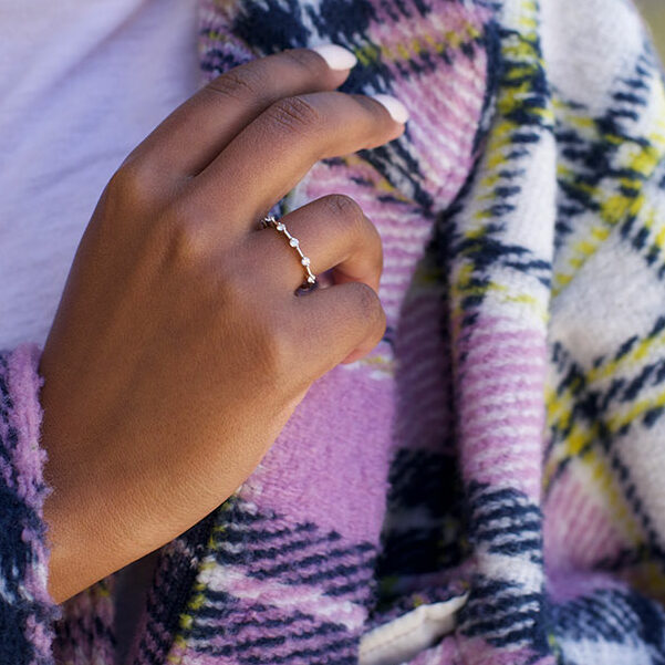 0.3 TCW Round Dainty Moissanite Wedding Band