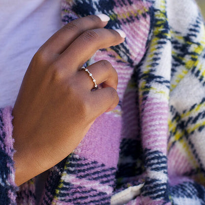0.3 TCW Round Dainty Moissanite Wedding Band