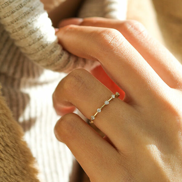 0.3 TCW Round Dainty Moissanite Wedding Band