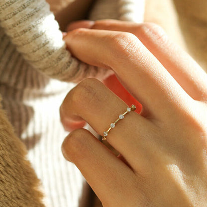 0.3 TCW Round Dainty Moissanite Wedding Band