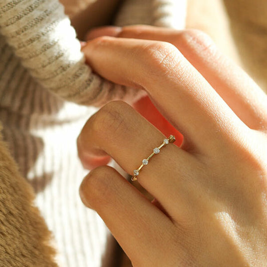 0.3 TCW Round Dainty Moissanite Wedding Band