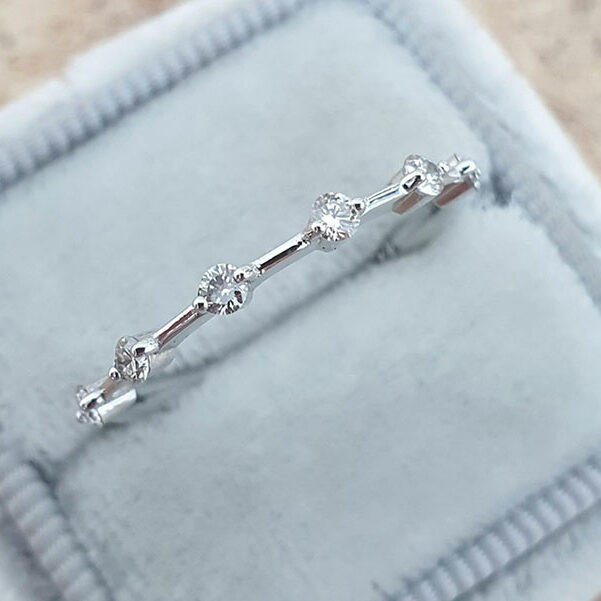 0.3 TCW Round Dainty Moissanite Wedding Band
