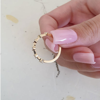 0.3 TCW Round Dainty Moissanite Wedding Band