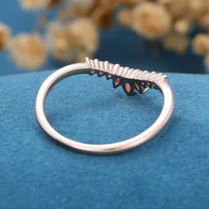1.5 TCW Marquise & Round Curved Moissanite Wedding Band