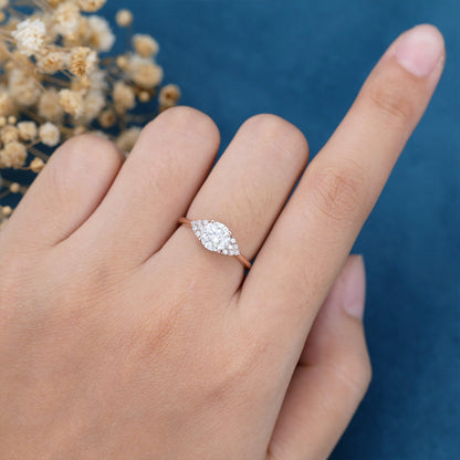 0.68 CT Round Cluster Moissanite Engagement Ring