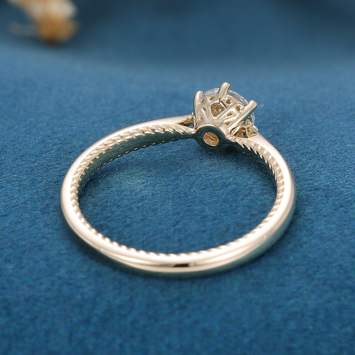 0.41 CT Round Solitaire Moissanite Engagement Ring