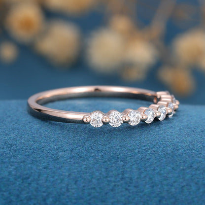 1.6 TCW Round Half Eternity Moissanite Wedding Band