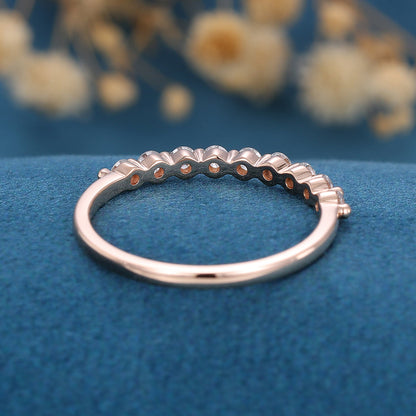 1.6 TCW Round Half Eternity Moissanite Wedding Band