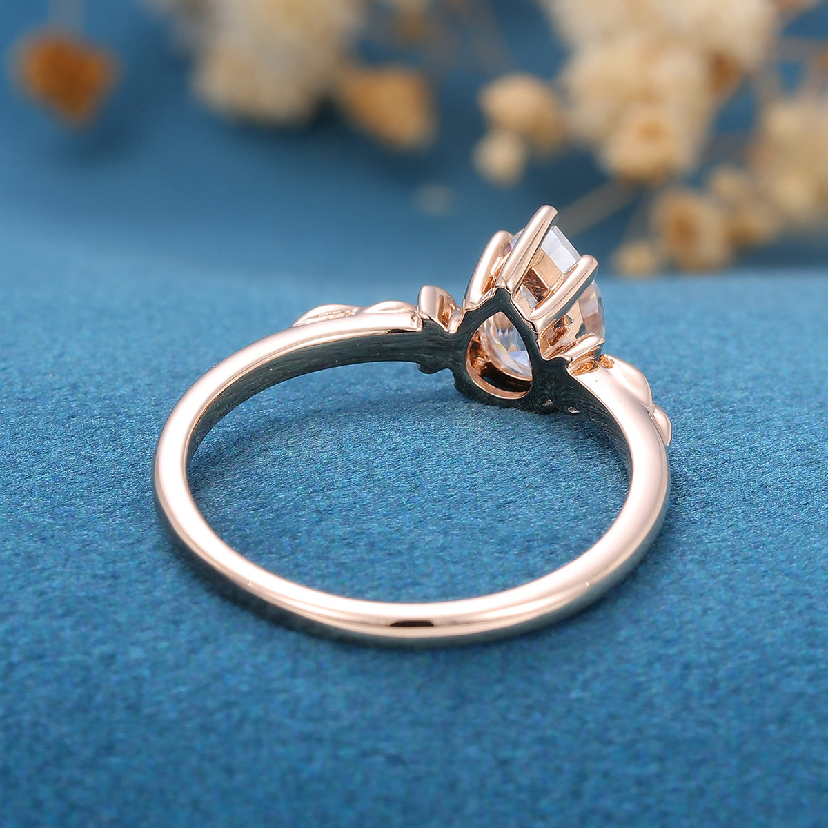 0.69 CT Pear Solitaire Moissanite Engagement Ring