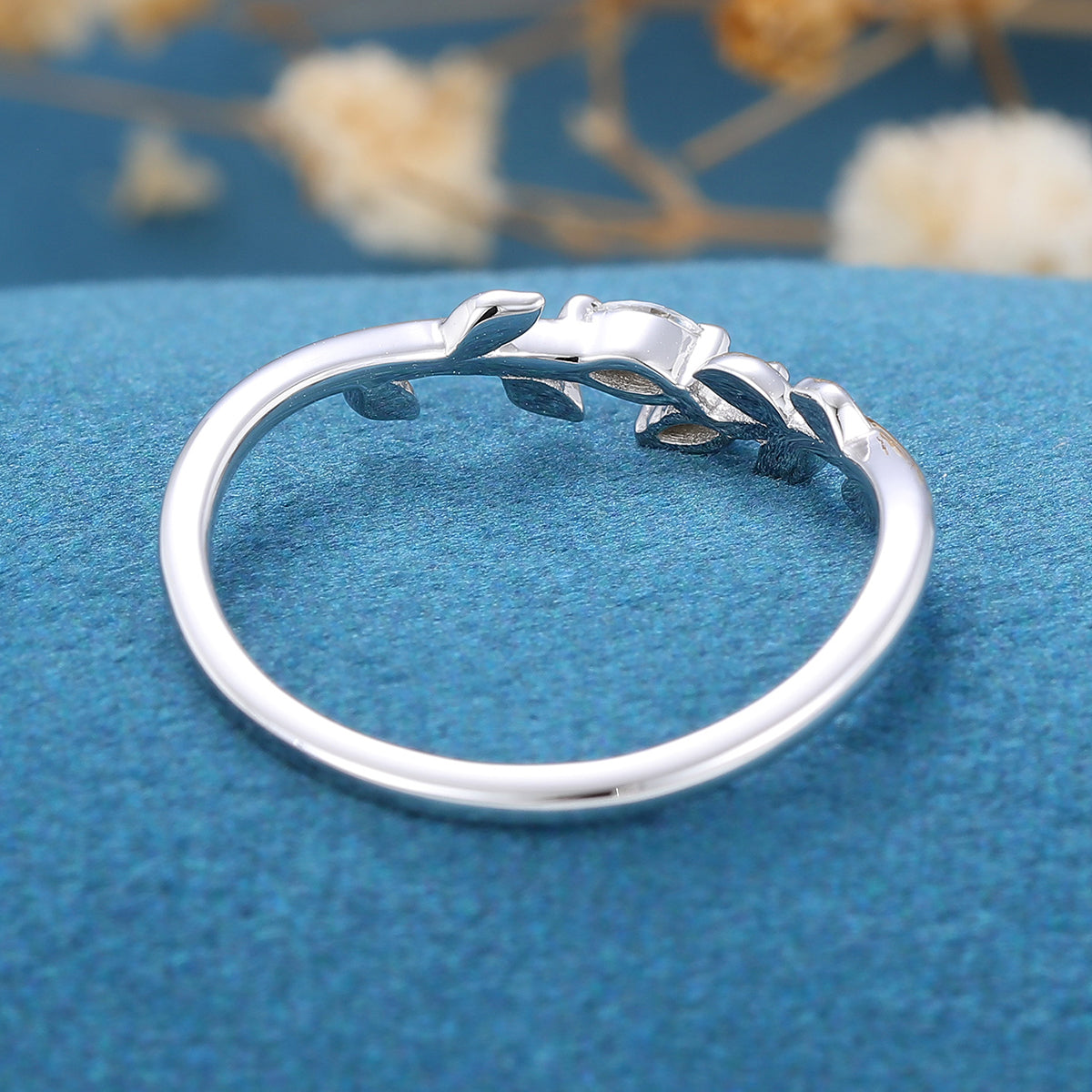 0.07 TCW Marquise Twig Style Moissanite Wedding Band