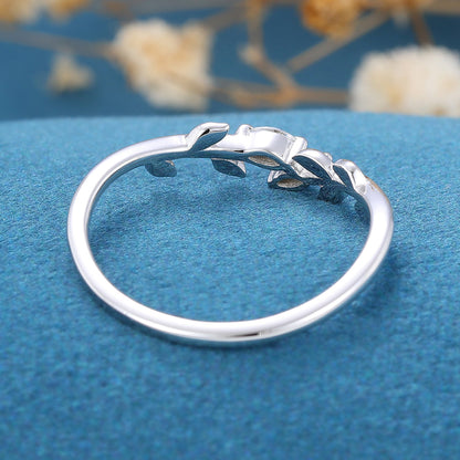 0.07 TCW Marquise Twig Style Moissanite Wedding Band