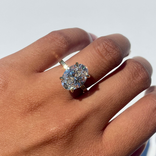 5.23 CT Oval Solitaire Moissanite Engagement Ring
