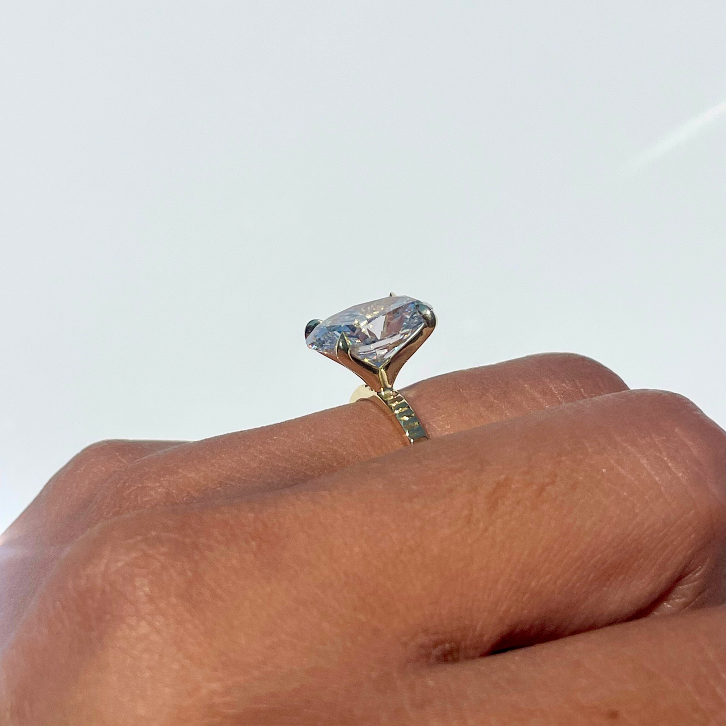 5.23 CT Oval Solitaire Moissanite Engagement Ring