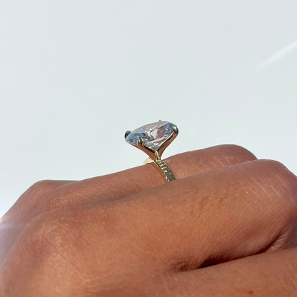5.23 CT Oval Solitaire Moissanite Engagement Ring