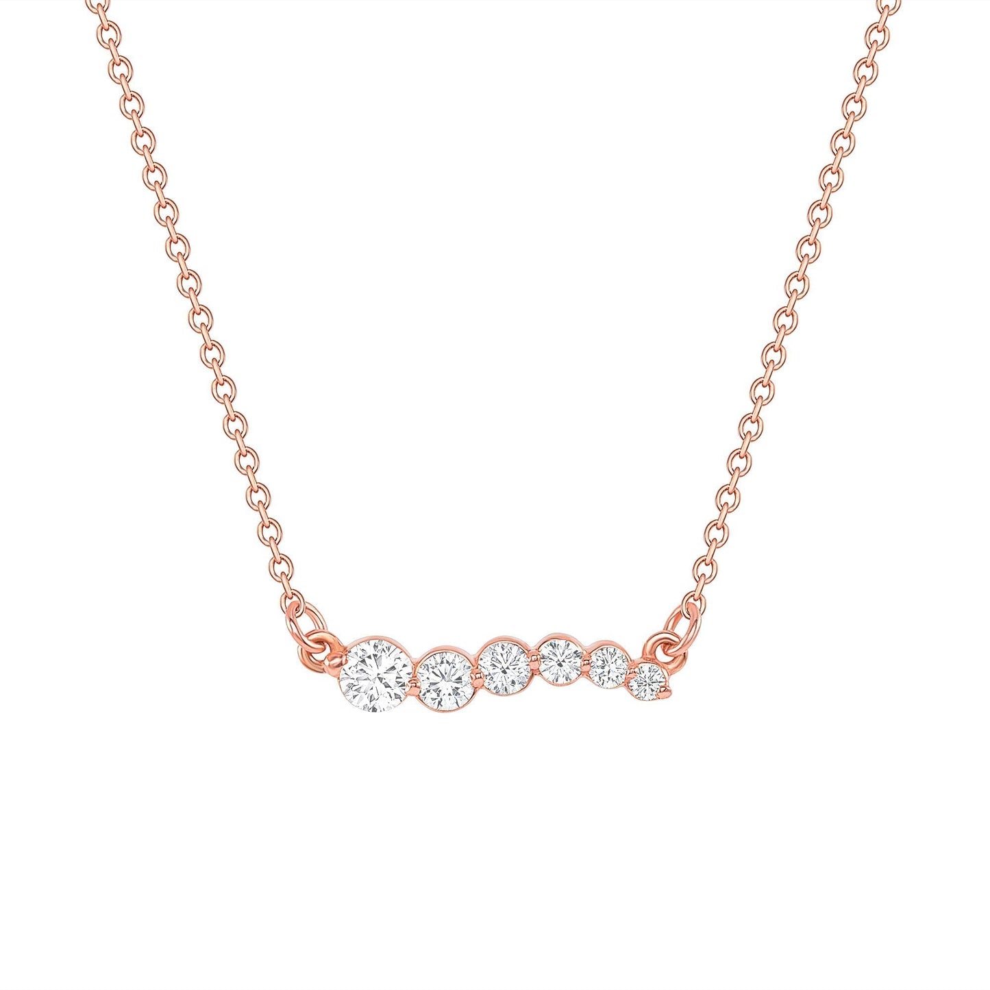 0.30 CT Round Shaped Moissanite Necklace In Multi Stone Design