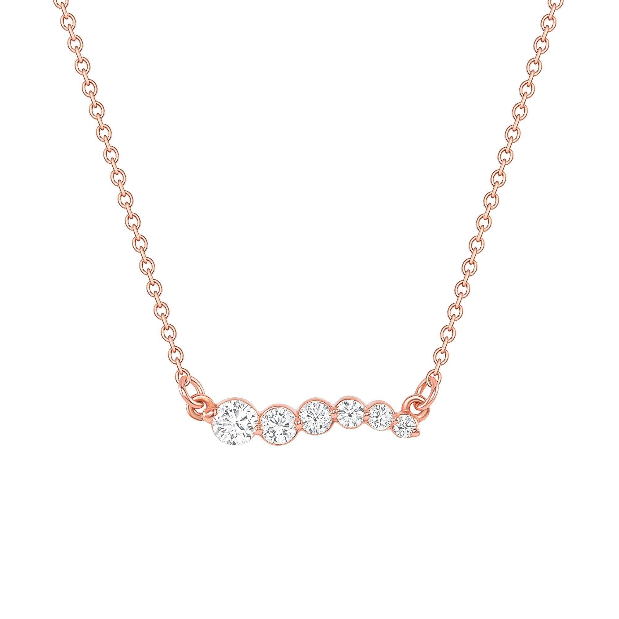 0.30 CT Round Shaped Moissanite Necklace In Multi Stone Design