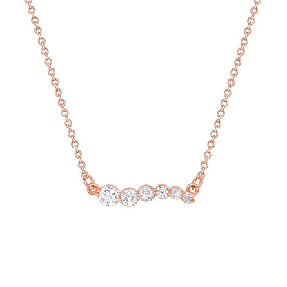 0.30 CT Round Shaped Moissanite Necklace In Multi Stone Design
