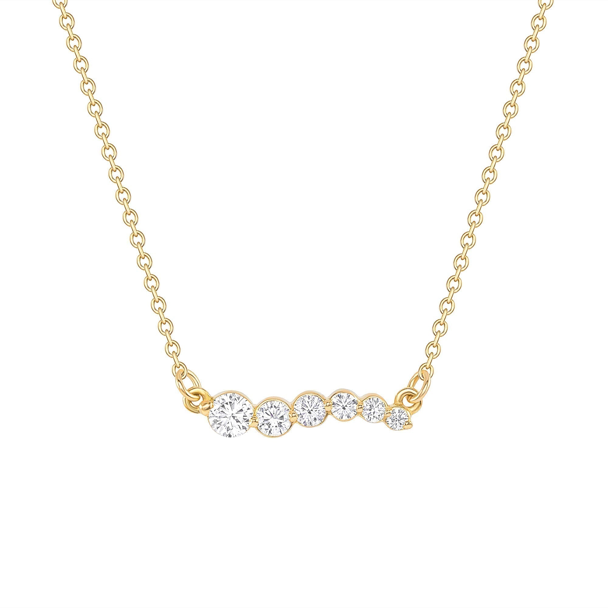 0.30 CT Round Shaped Moissanite Necklace In Multi Stone Design