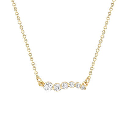 0.30 CT Round Shaped Moissanite Necklace In Multi Stone Design