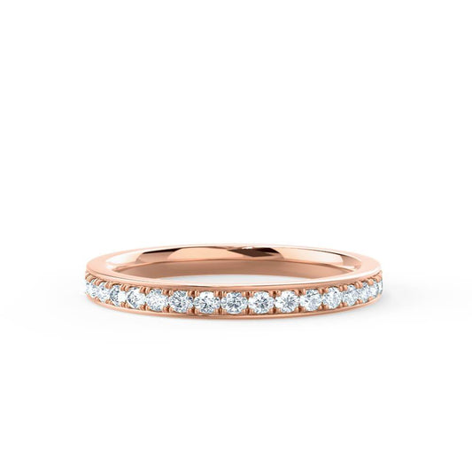 0.16 TCW Round Half Eternity Moissanite Wedding Band