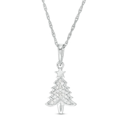 0.16 CT Round Cut Christmas Tree Pendant Moissanite Diamond Necklace