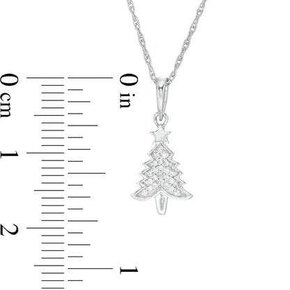 0.16 CT Round Cut Christmas Tree Pendant Moissanite Diamond Necklace