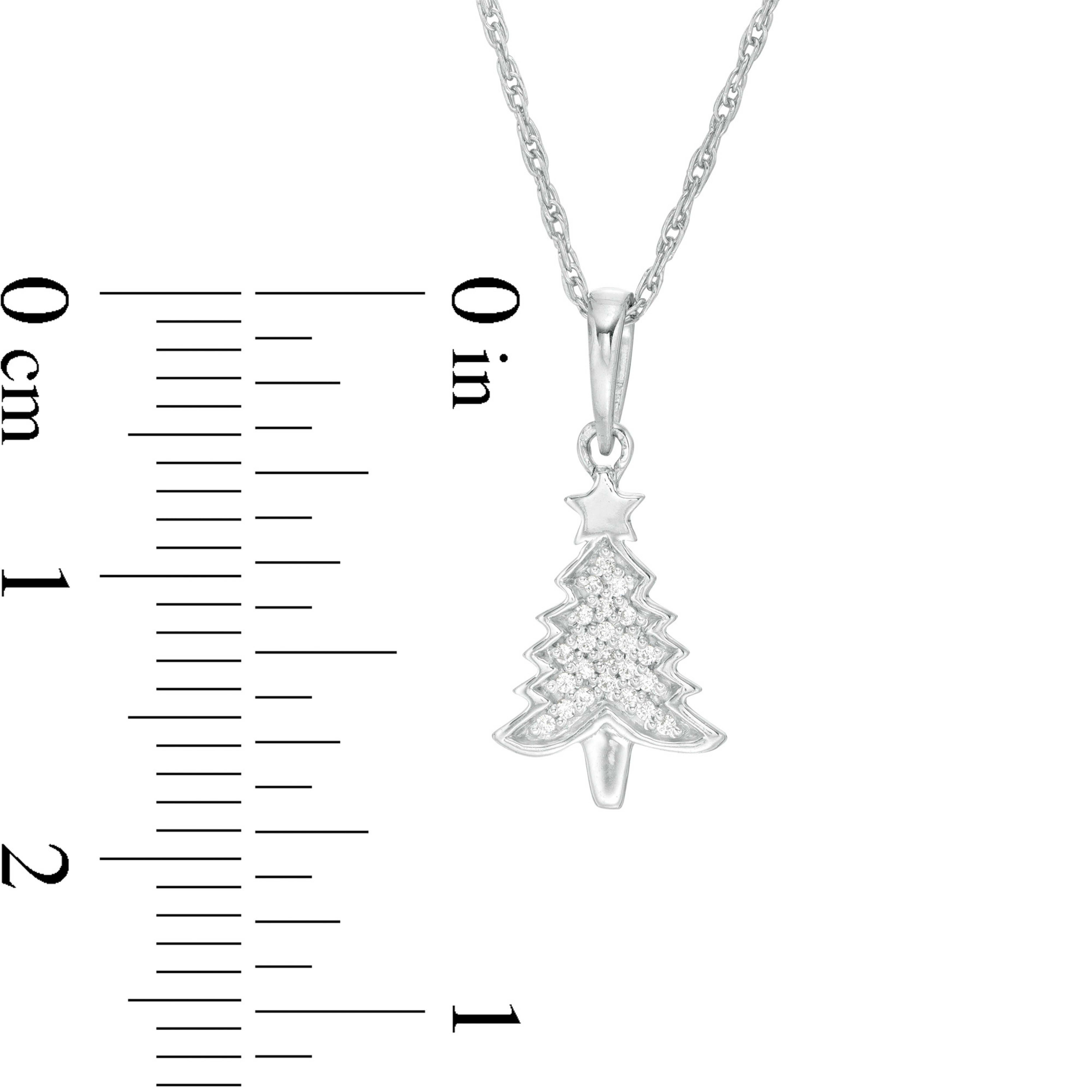 0.16 CT Round Cut Christmas Tree Pendant Moissanite Diamond Necklace