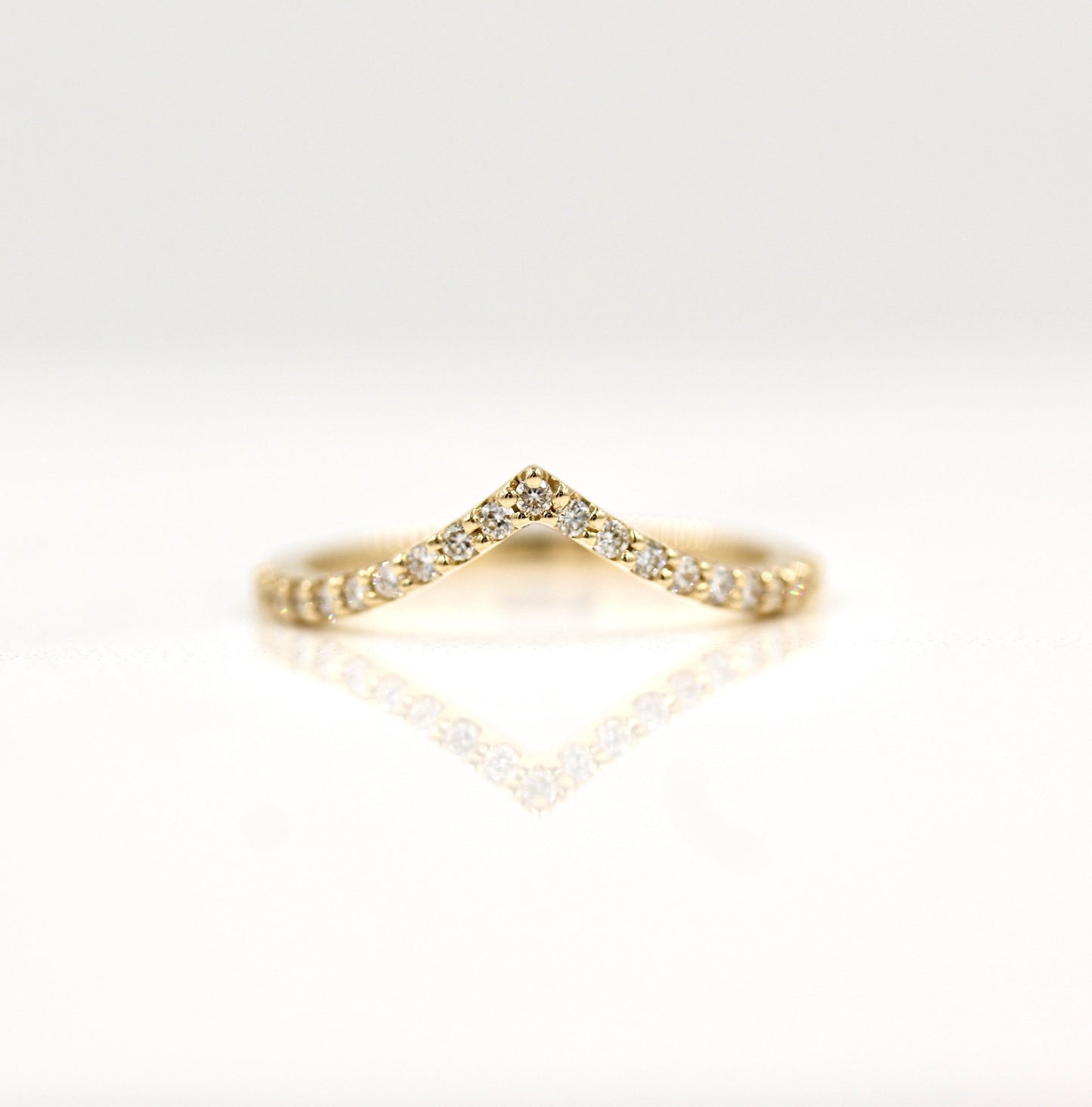 0.17 TCW Round Curved Moissanite Wedding Band