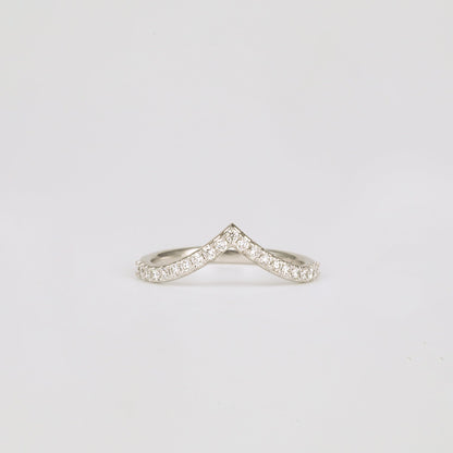 0.2 TCW Round Curved Moissanite Wedding Band