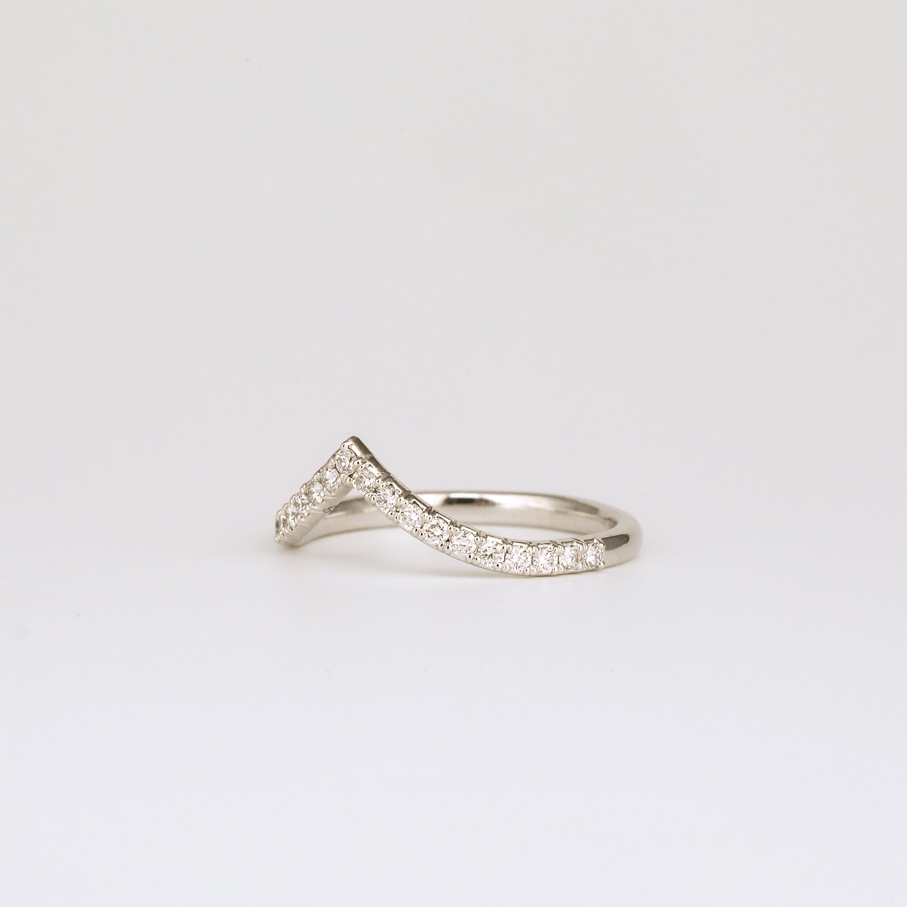 0.2 TCW Round Curved Moissanite Wedding Band