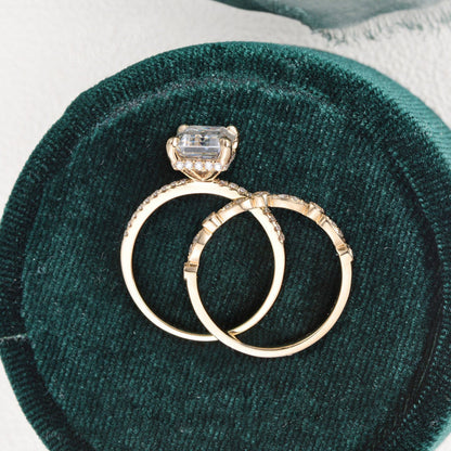 2.5 CT Emerald Pave Moissanite Bridal Set