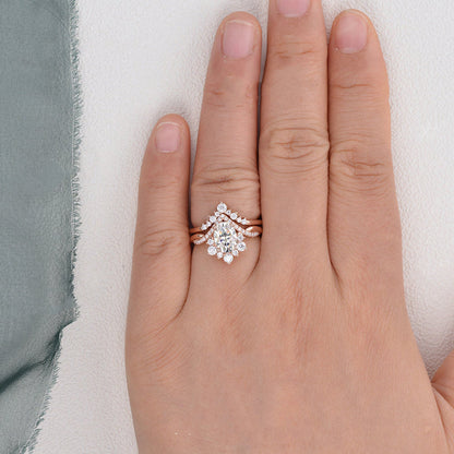 1.5 CT Oval Cluster Moissanite Bridal Set