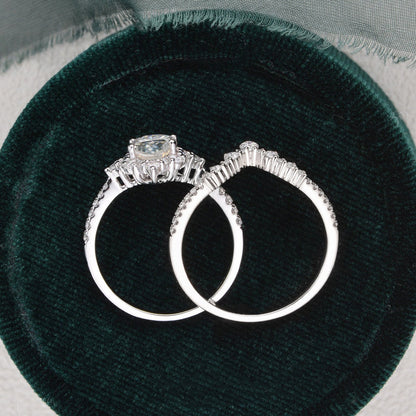 1.5 CT Pear Cluster & Pave Moissanite Bridal Set