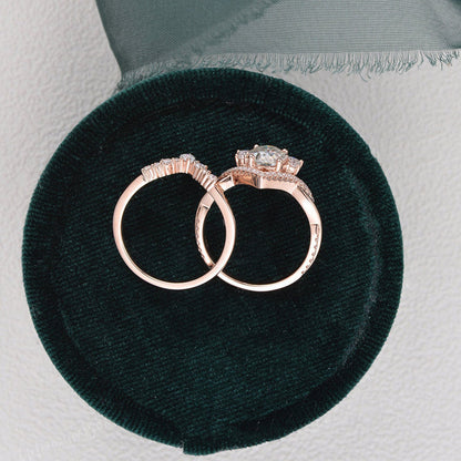 1.5 CT Oval Cluster Moissanite Bridal Set